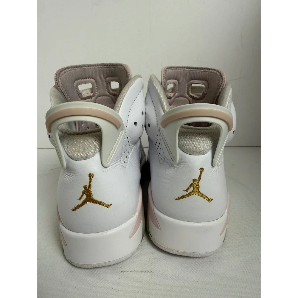 Nike Air Jordan 6 Retro Gold Hoops Women Size 8.5 White Pink Leather DH9696-100